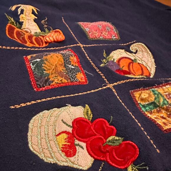 VTG Bobbie brooks navy blue Fall sweater - Picture 4 of 7